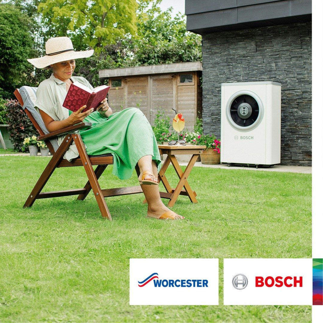 Bosch air source heat pump providing efficient home heating